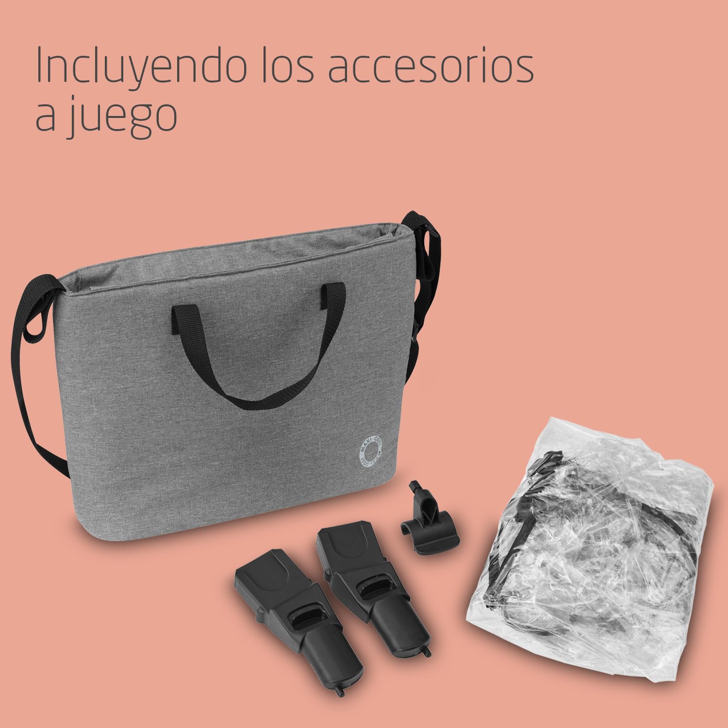 Maxi-Cosi Zelia S Trio Cochecito Bebe 3 Piezas, 0 - 4 Años, hasta 22 kg, Plegable, Compacto y Reclinable Silla de Paseo, con CabrioFix S i-Size Silla Coche Bebe, Accesorios, Bolso Cambiador, Gris