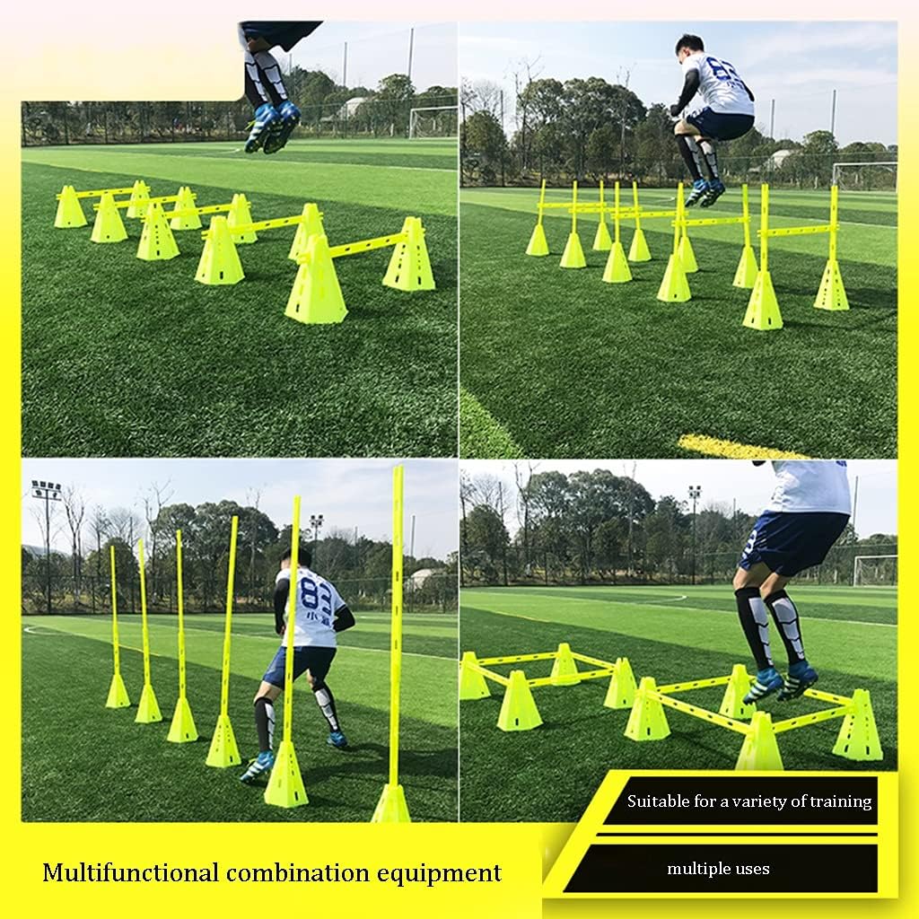 Agility Training Cone Football Plastic Training Cones,1 Pole 2 Barrels of Agility Training Equipment,Height-Adjustable Obstacle Cone (Color : 1 Pole 2 Barrels)