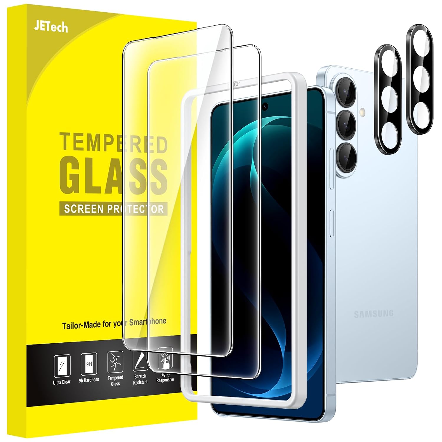 JETech Screen Protector Guard for Samsung Galaxy S26, 2+2 Pack