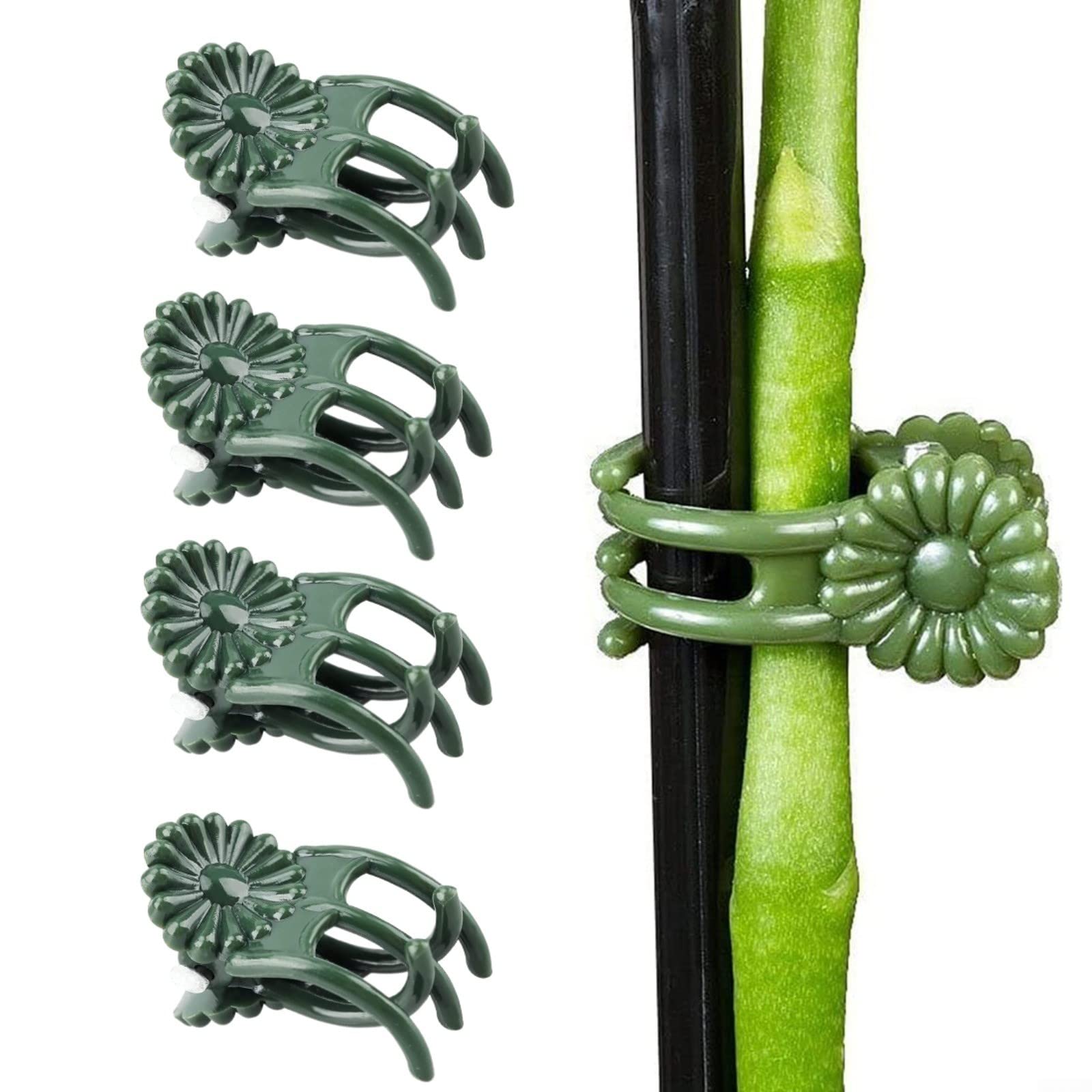 100Pcs Orchid Clips Plant Support Stem Clamps - Plant Clips Garden Support Clips Vines Flower Clamps Rings Grow Upright Climbing For Greenhouse Gardening Supporting Stems,Vines