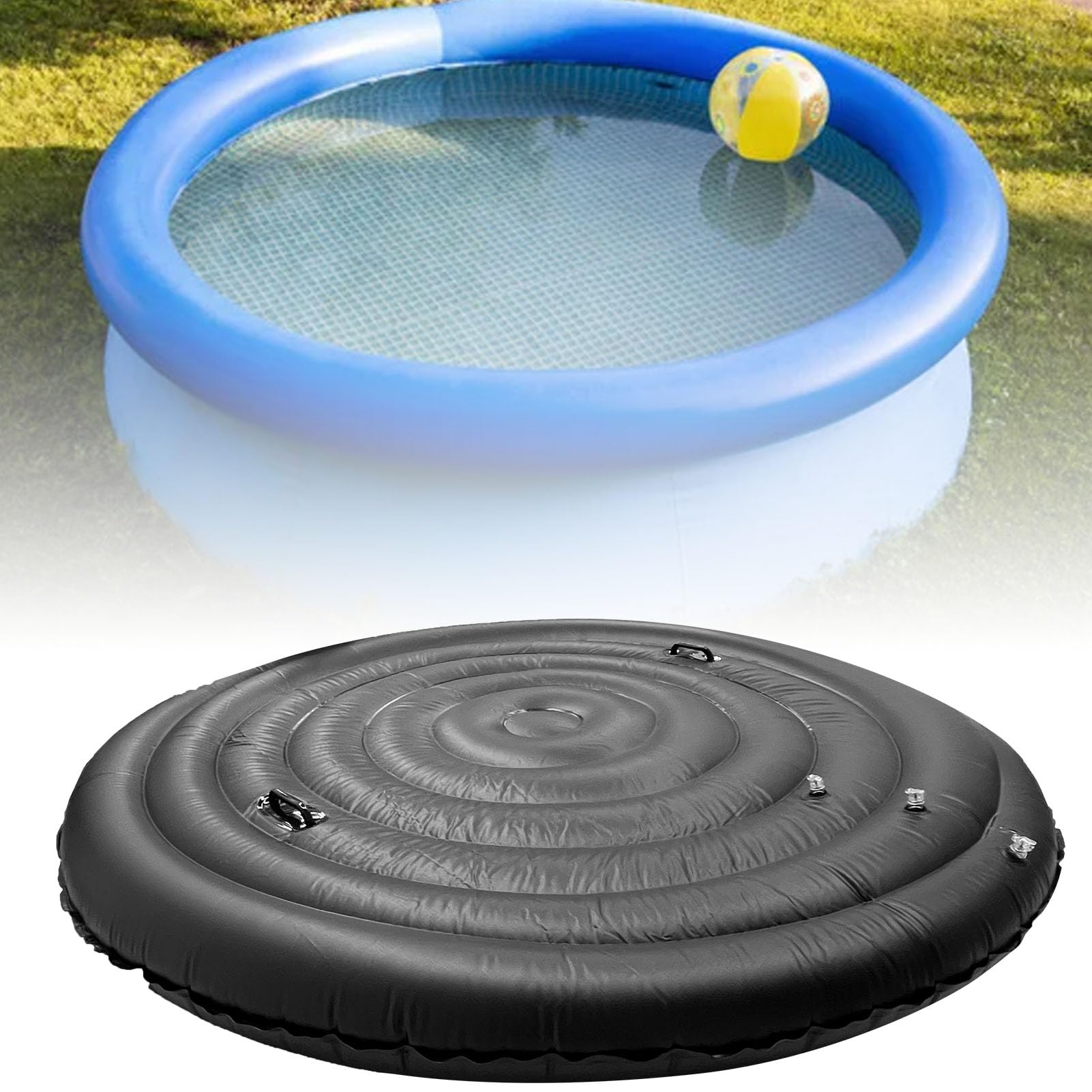 Cubierta inflable para jacuzzi, resistente a la intemperie, tapa aislada con asas, ajustable para jacuzzis y spas redondos de 128 cm, 158 cm, 180 cm, cubierta protectora para exteriores