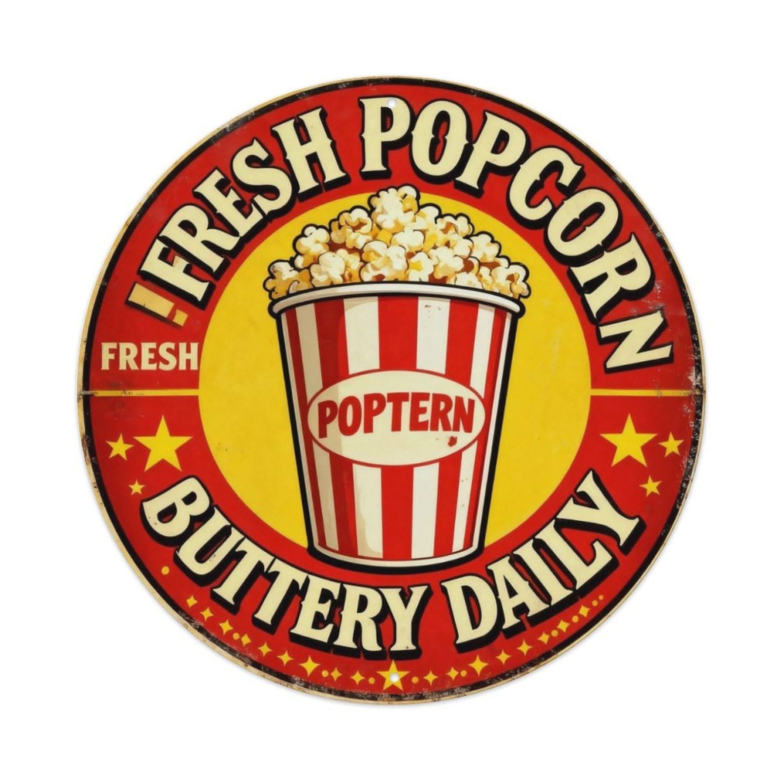 Vintage Movie Theater Popcorn Tin Sign Metal Tin Sign Plaque