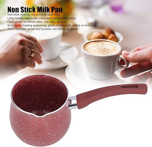 Miniatura 7 de Sartén de leche antiadherente ligera, mini olla de café con leche, sartén antiadherente para café, mantequilla, chocolate, juegos de té de 3.9 in,