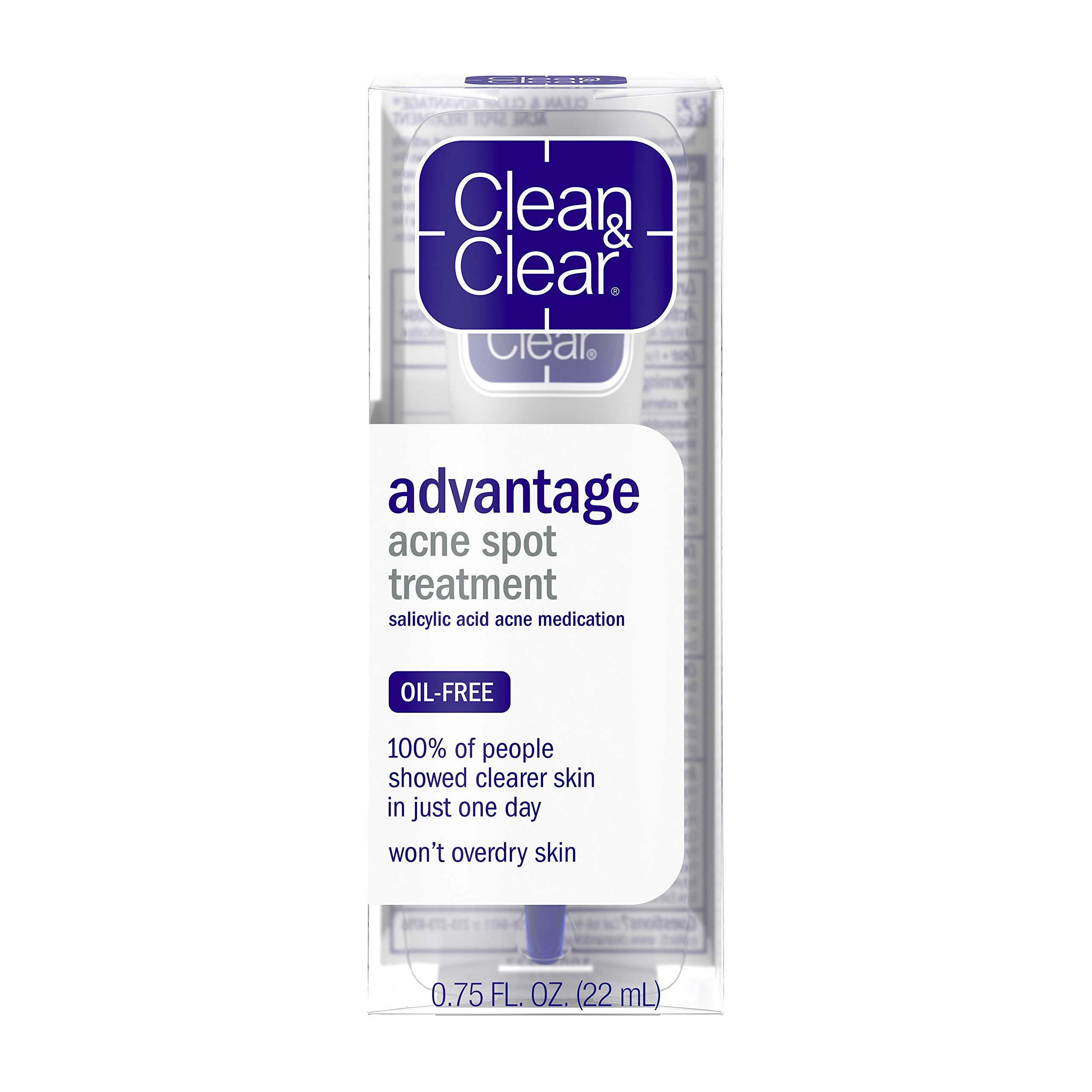 Clean & ClearAdvantage Acne Spot Treatment, Salicylic Acid Acne Medication,.75 fl. Oz (Pack of 6)