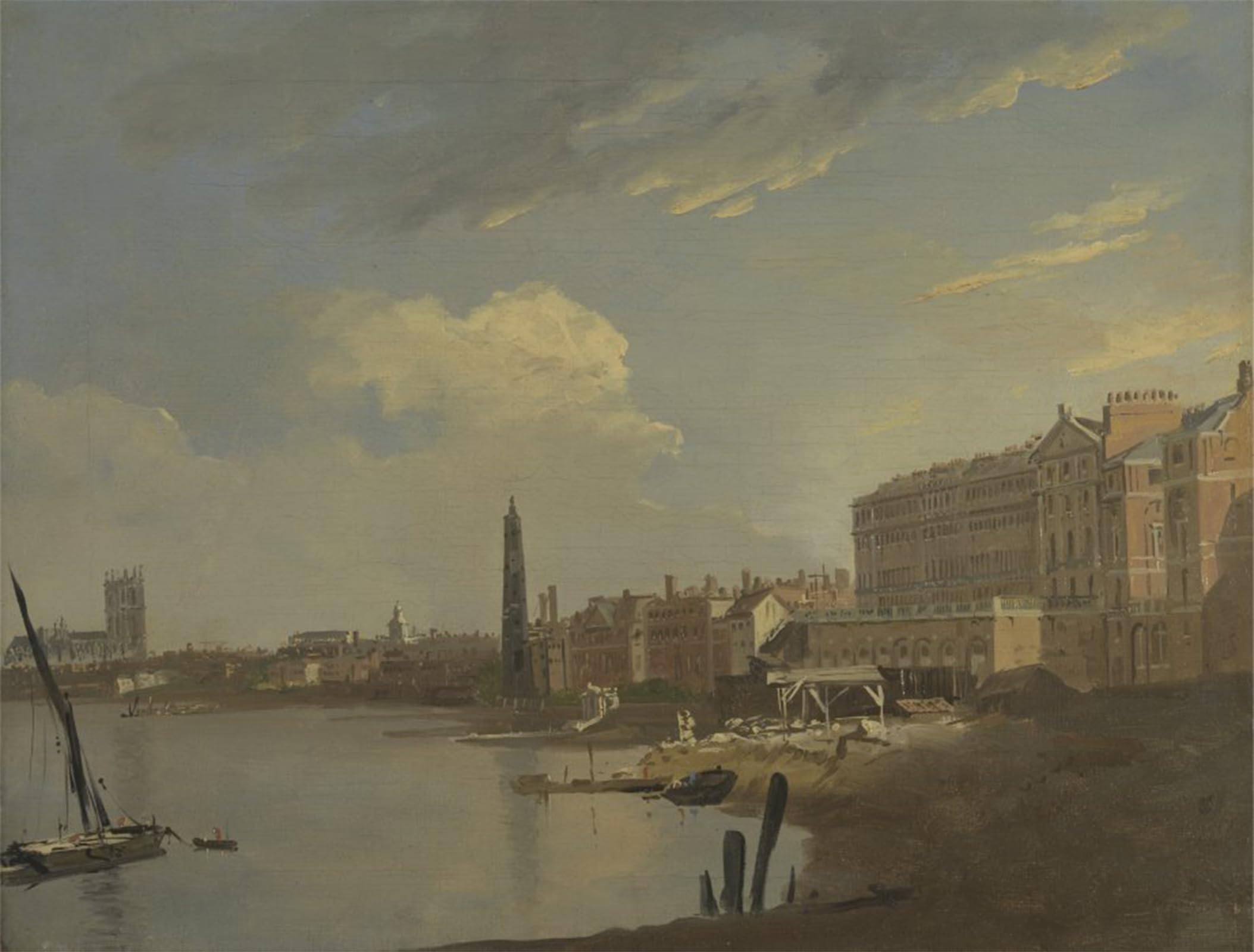 ARTXLXXBN Famous Art Print Poster Vintage Wall Art the Thames and the Adelphi by William Hodges Canvas Art Poster for Home Decor 60x90cm