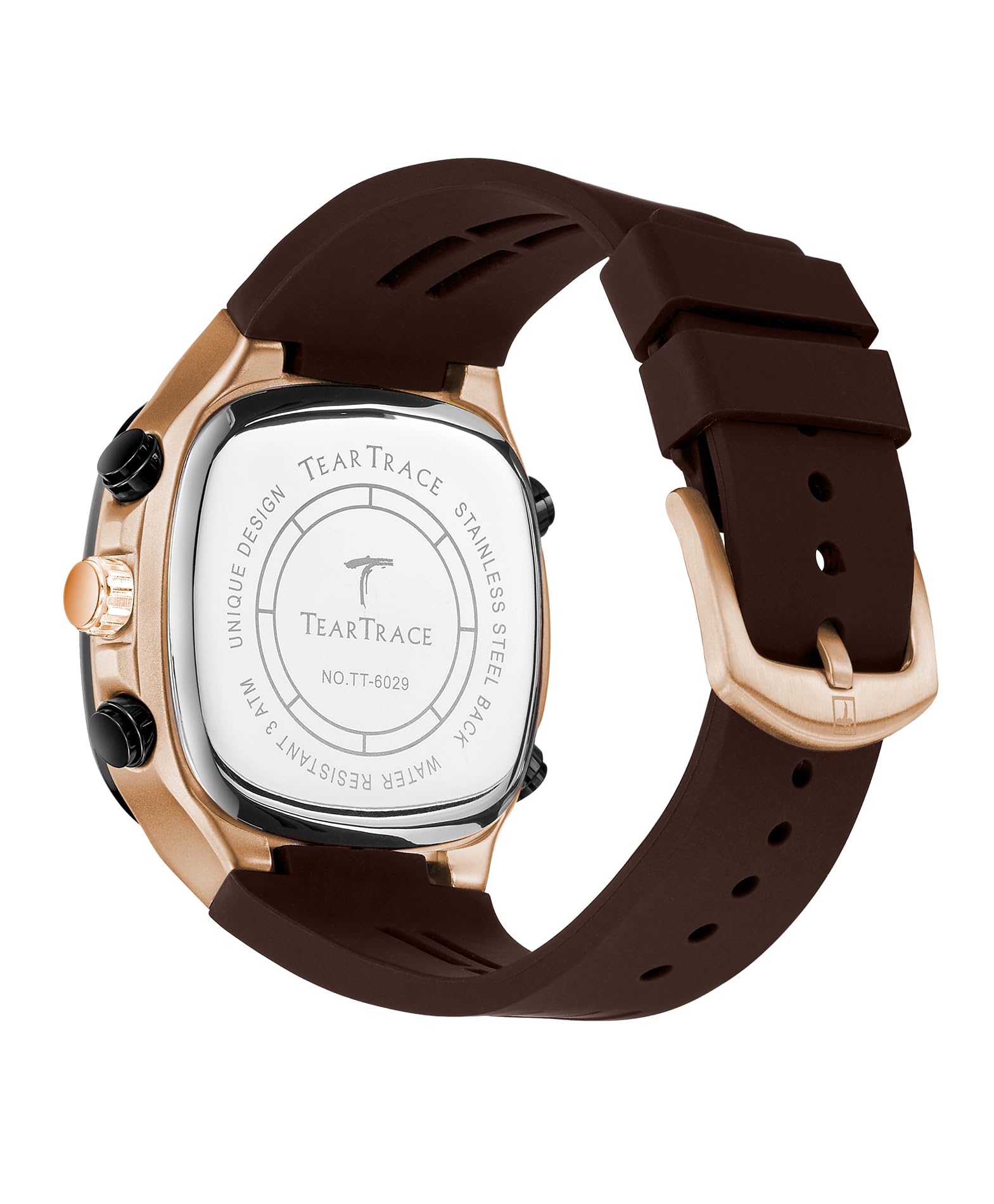 TEARTRACE Reloj analógico digital para hombre, luminoso, impermeable, deportivo, moderno, casual, trabajo, ideal para deporte y uso diario, Marrón, deporte, trabajo, casual