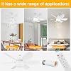 Socket Fan Light with Remote Control Ceiling Fan with Light (52cm Round Blades) (D) [Energy Class A]