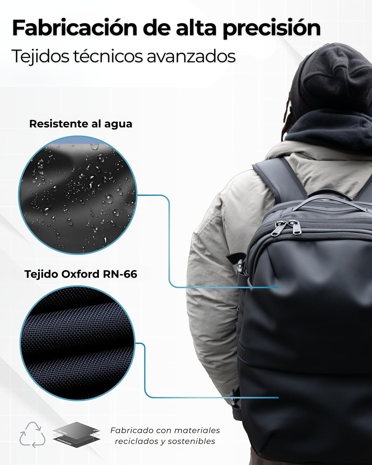 Genérico Mochila de Viaje Cabina Avion 55x40x20 50L Compresión Al Vacío Con Bomba integrada, Mochila Al Vacío Con USB, Impermeable, Maleta Cabina, Ryanair (Bomba de aire integrada, Negro)
