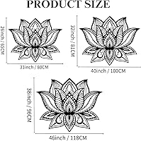 Vista 4 de Fayholy Arte de pared de metal de mandala de flor de loto, decoración de pared de metal, arte de pared de mandala, decoración de pared de sala