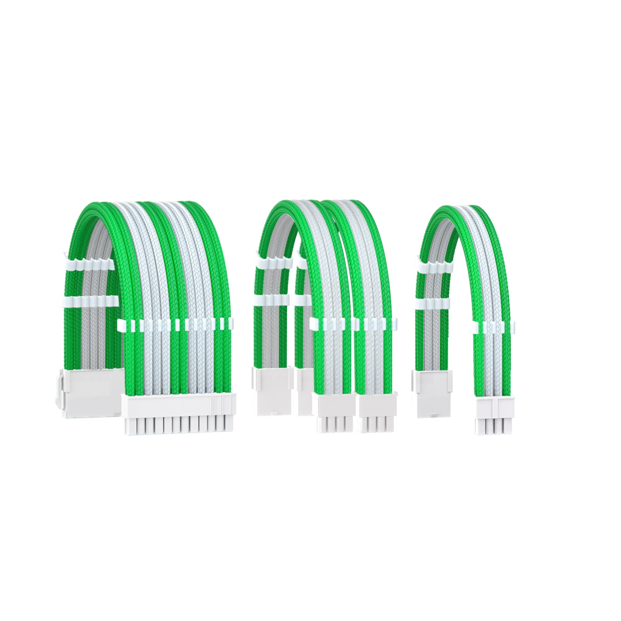 Kit câble d'alimentation d'extension PSU 16 AWG vert blanc pour GPU CPU - 8
