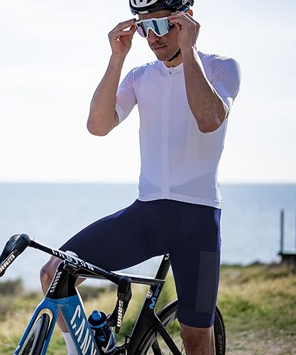 Miniatura 7 de Lo.gas Logas - Pantalones cortos de ciclismo para hombre, con correas para el hombro, con acolchado 4D, transpirable, secado rápido