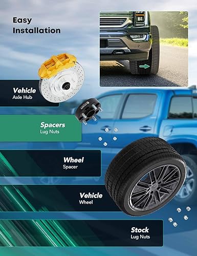 Miniatura 9 de YHTAUTO Espaciadores de rueda de 5 x 5 de 1.5 pulgadas para Dodge Journey 08-20 y Jeep JK WK WJ XK 99-10 Grand Cherokee, 07-18 Wrangler, Commander