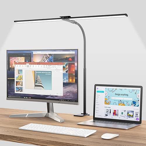 LED Desk Lamp for Home Office, Bright Double Head Desk