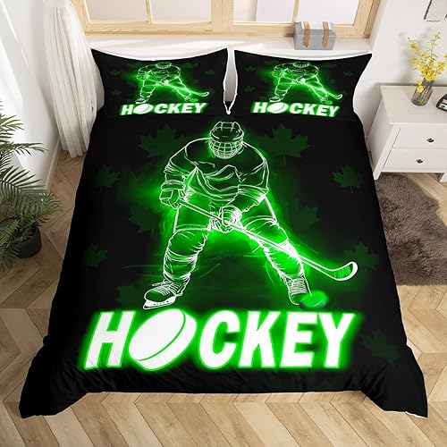 Miniatura 45 de Funda de edredón de béisbol matrimonial, juego de ropa de cama con temática de juegos de deportes de pelota para niños, funda de edredón de guantes