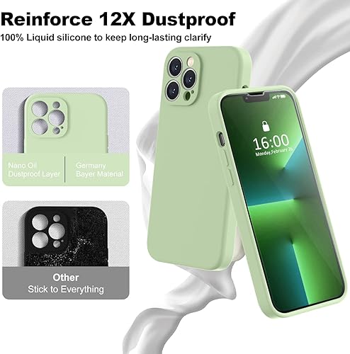 Miniatura 293 de BossKiss Funda compatible con iPhone 14 Pro, silicona mejorada [protección de cámara] [2 protectores de pantalla 9H], forro interior de microfibra