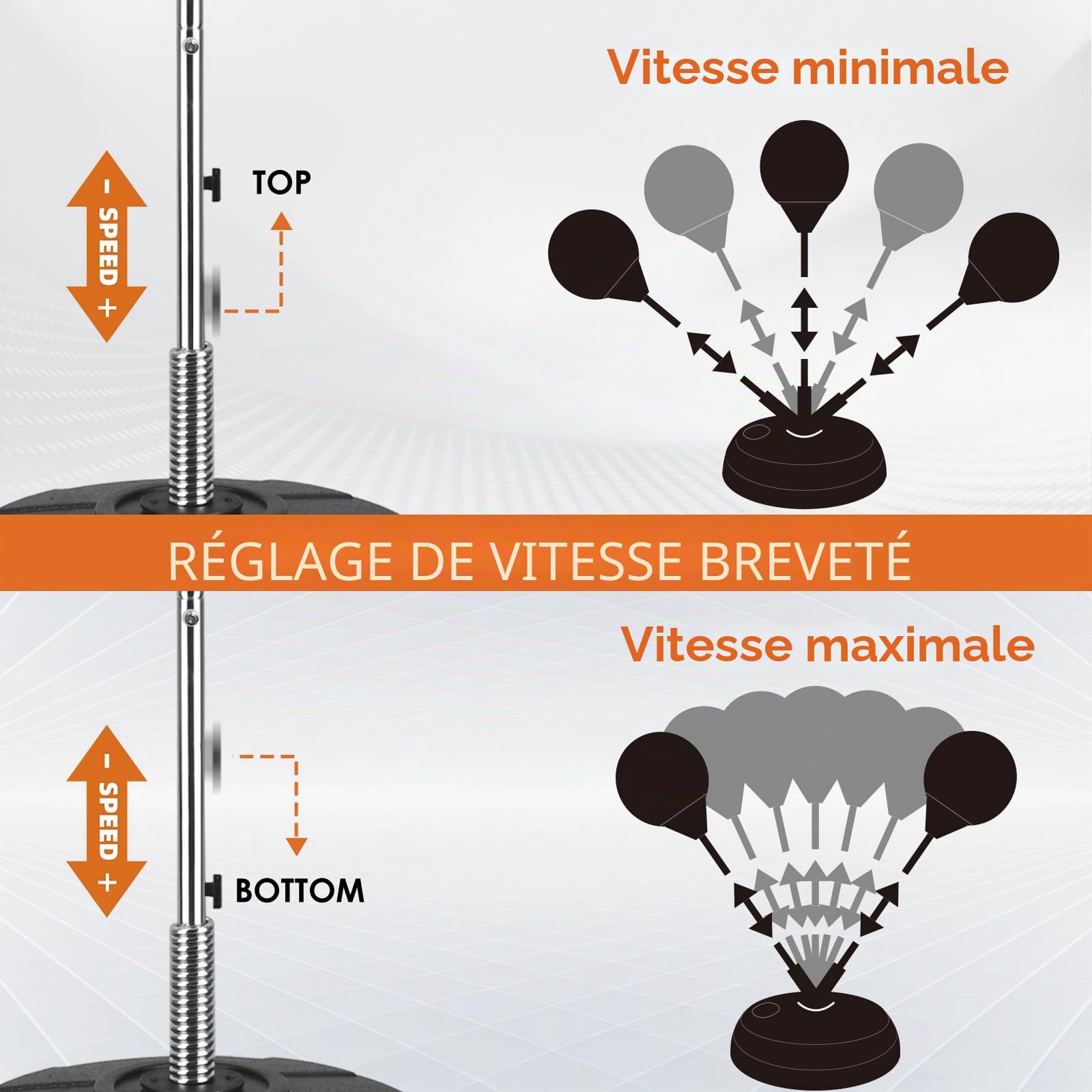 MaxxMMA, kit Reflex à Vitesse réglable, Sac autoportant, entraînement MMA, équipement de Gym à Domicile, pour Adultes et Jeunes