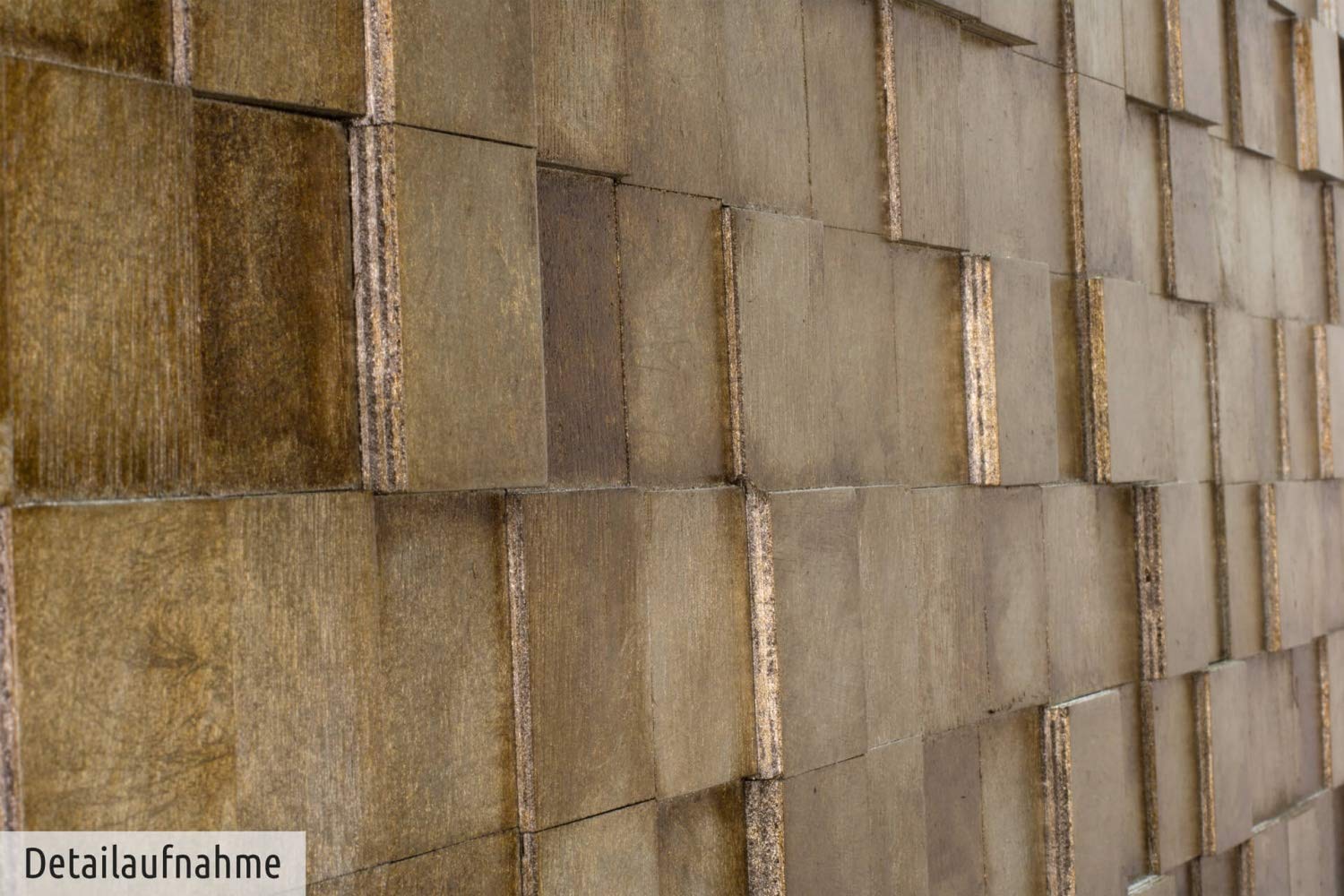 KunstLoft Wanddeko Holz rustikal | 100% HANDGEFERTIGT | 144x44x6cm | Holzbild 'The Matrix' | Abstrakt | Beige Braun | Wandbild Holz