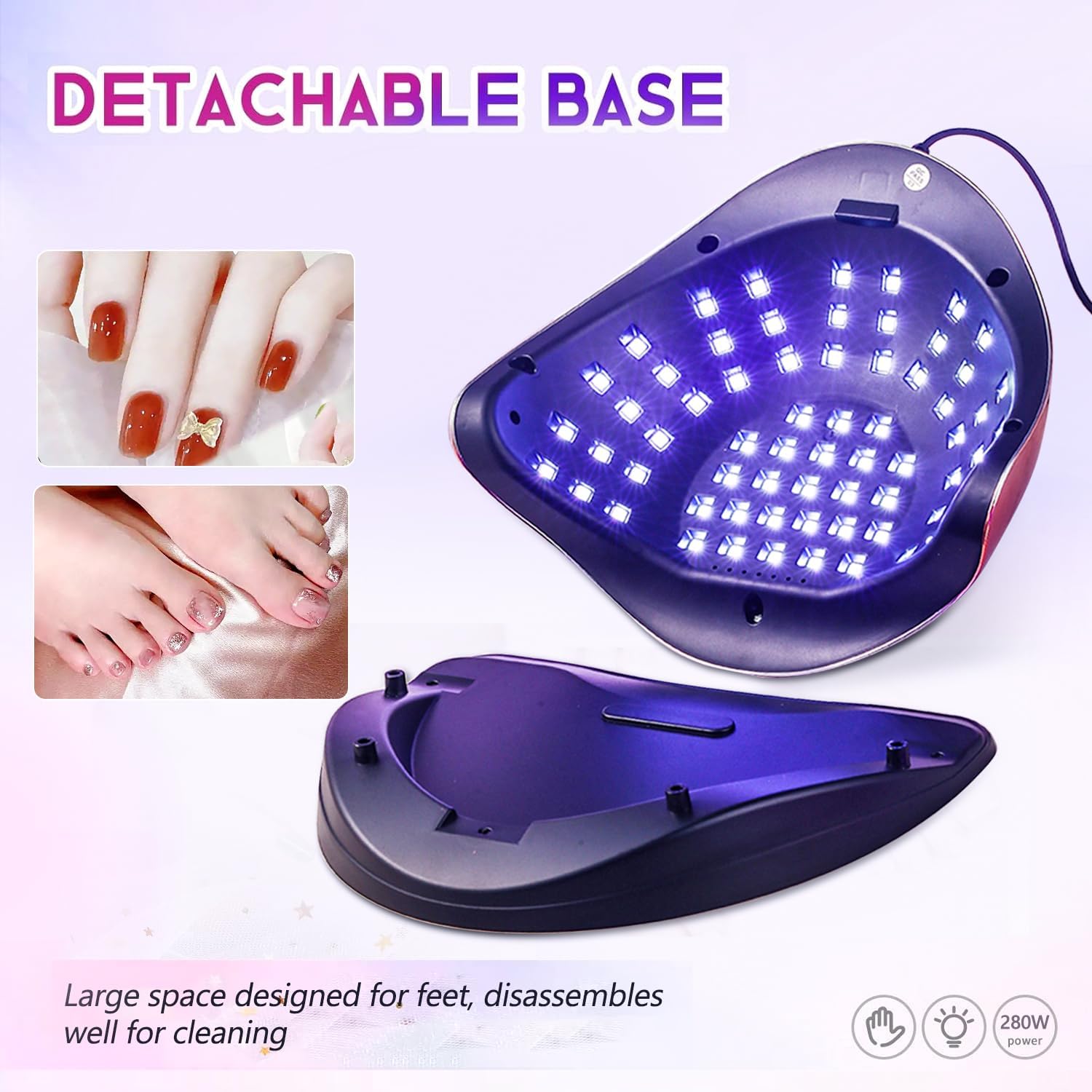 New 66 LED/UV Nail Dryer with Smart Sensor - 10s Quick Dry, 280W High Power, 4 Timers & LED Display, Hands-Free Auto On/Off for Gel/Polish/Lacquer (Home Salon Essential)