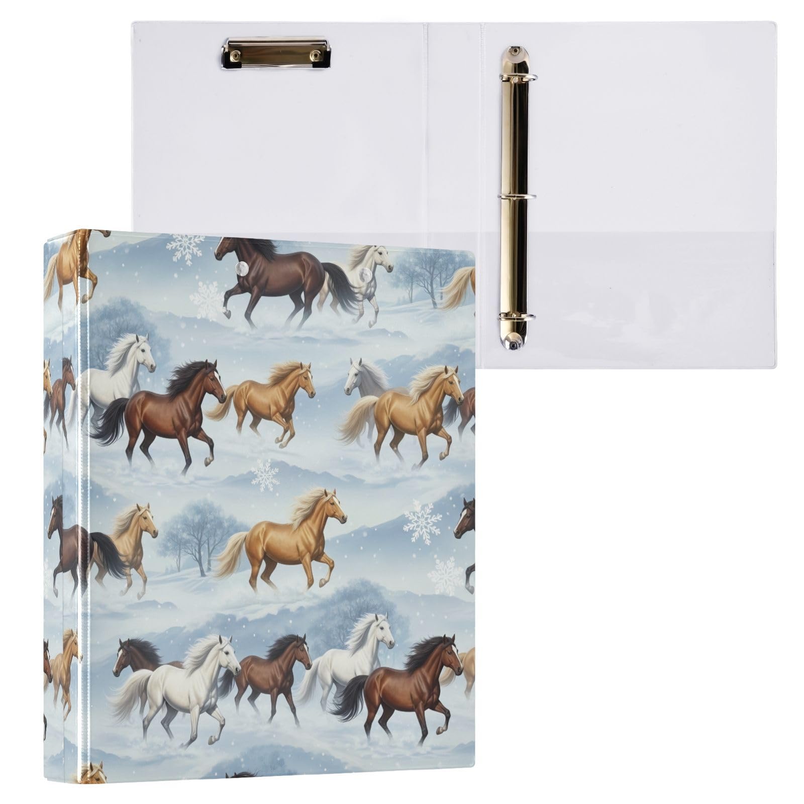 Raccoglitore a 3 anelli con 3 anelli, 3,8 cm, flessibile, confezione da 2 pezzi, colore: marrone e bianco