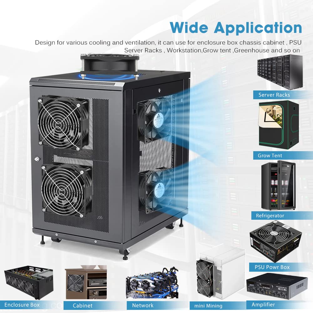 GDSTIME AC EC 220V Lüfter 120mm 120mm x 38mm 230V PC Lüfter 12038 Dual Kugellager 120 x 120 Axiallüfter 2800 U/min Bürstenlos Kühlung 116,6 CFM für 230v computer