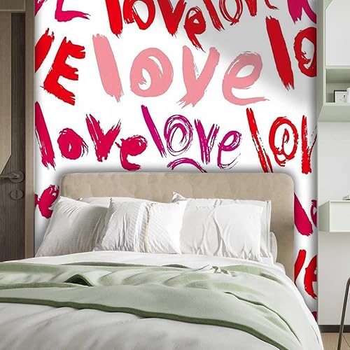 Miniatura 2 de Papel De Paredes - Adhesivo decorativo para cabecero rojo, casa de muñecas en forma de corazón, versátil para varios espacios (ancho) 137.8 pulgadas