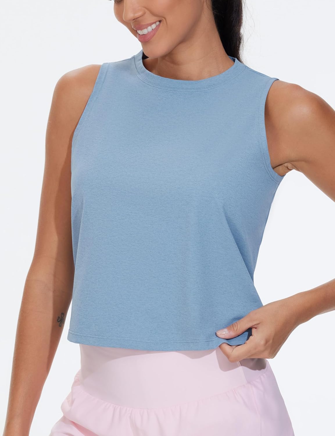 THE GYM PEOPLE Women's Workout Tank Tops 3 Pack Quick Dry Athletic Running Sleeveless Shirts - Image 2