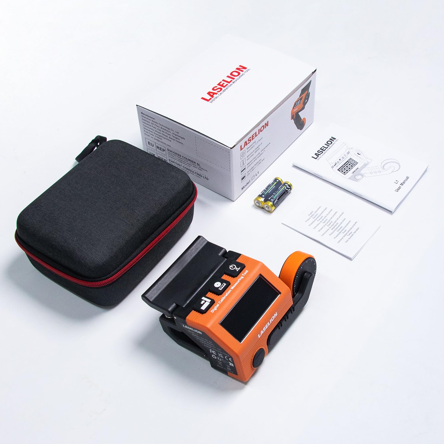 LASELION L1 Calibrador para Sierra Digital - Ajuste de Grosor y Ángulo de Hoja, Modo Corte Izquierdo/Derecho, Conectable a Barrera Sierra, Unidades m/pie