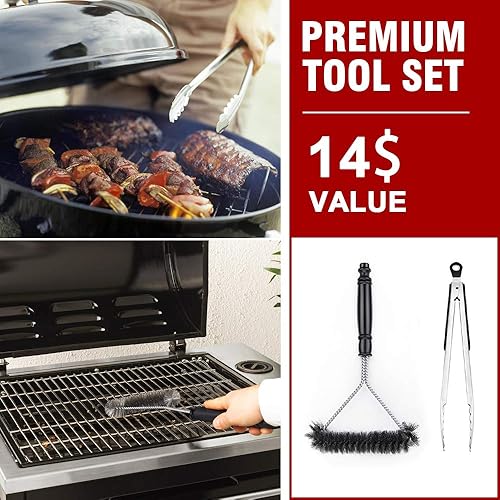 Miniatura 7 de 7105 Premium Cover para parrillas de gas Weber serie 210 con ambas colapsadas (no apto para Spirit II E-210), color negro