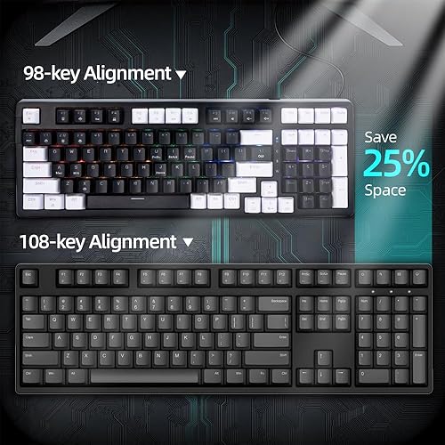 Miniatura 6 de Teclado mecánico para juegos, llave completa, compacto, con cable, retroiluminado, RGB, interruptores rojos, intercambiables en caliente, USB C,