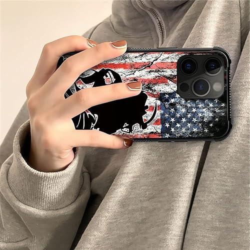 Miniatura 6 de DJSOK Funda para iPhone 14, diseño de patrón de lujo, a prueba de golpes, funda resistente para hombre y mujer, bandera de fútbol americano
