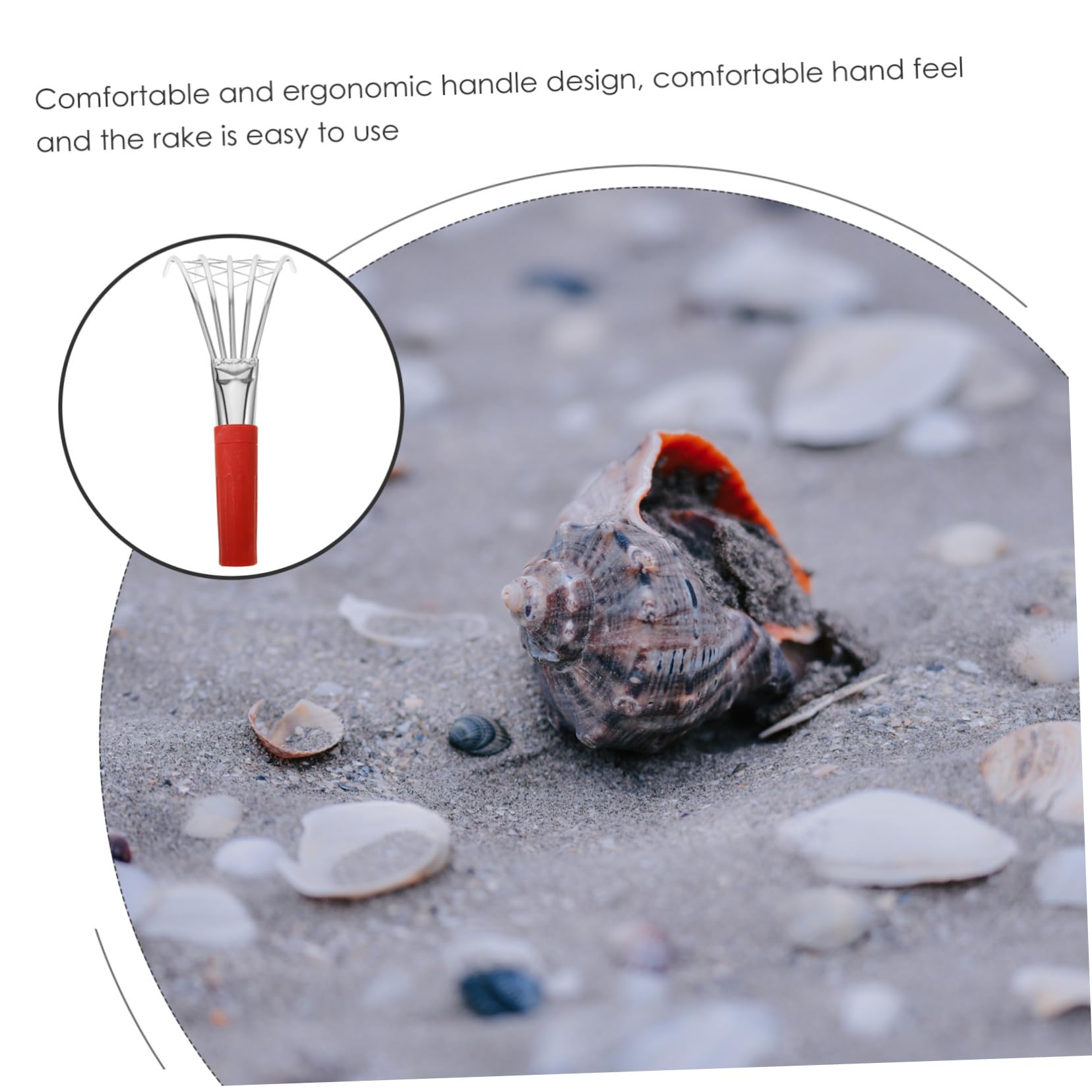 BESTonZON 2 Stück Strandrechen für Robuster Muschelrechen mit Ergonomischem Griff für Graben von Muscheln und Am Strand für Einsatz Gartenarbeit