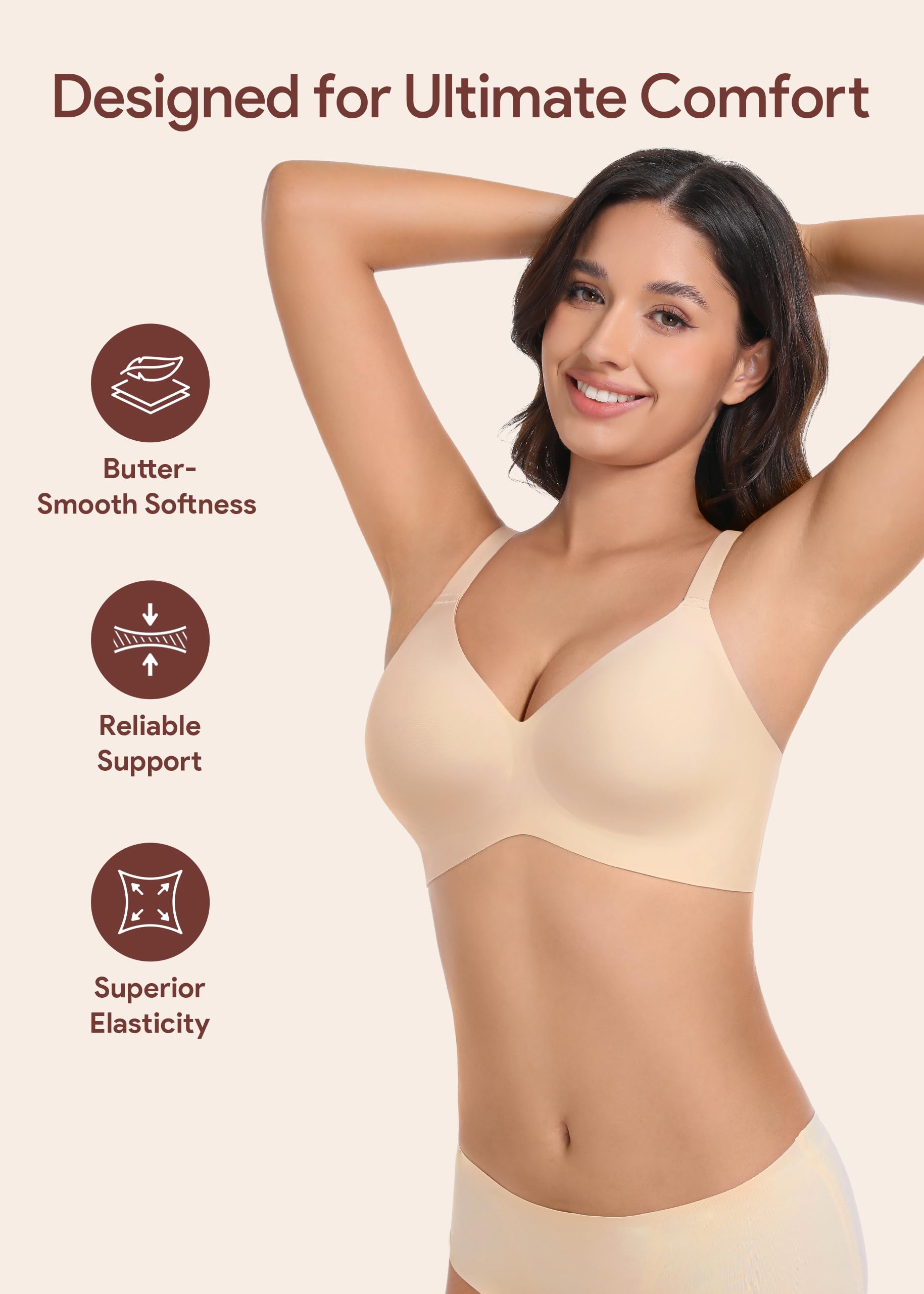 Bralette sin Costuras con Realce para Mujer