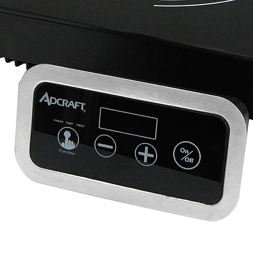 Miniatura 4 de Adcraft Cocina de inducción con control remoto y superficie de vidrio cerámico, calentamiento rápido con temporizador de 180 minutos, 120 V, gris