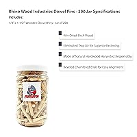 Vista 122 de 3/8" x 2" - Paquete de 500 pasadores de madera - Secados al horno, estriados y biselados (3/8" x 2", 500 unidades)