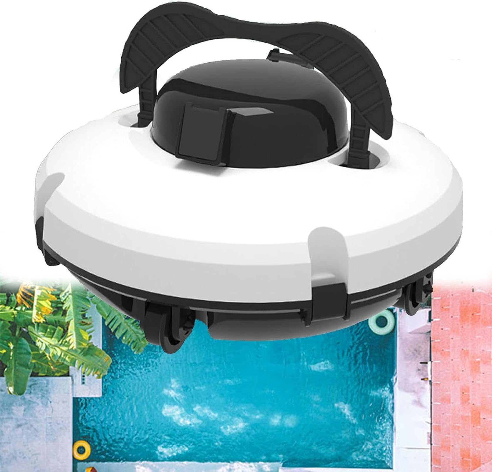 Robot Limpiafondos Inalámbrico Potente aspiración Que Dura hasta 120 Minutos Admite planificación Inteligente de rutas Adecuado para Piscinas elevadas/subterráneas.