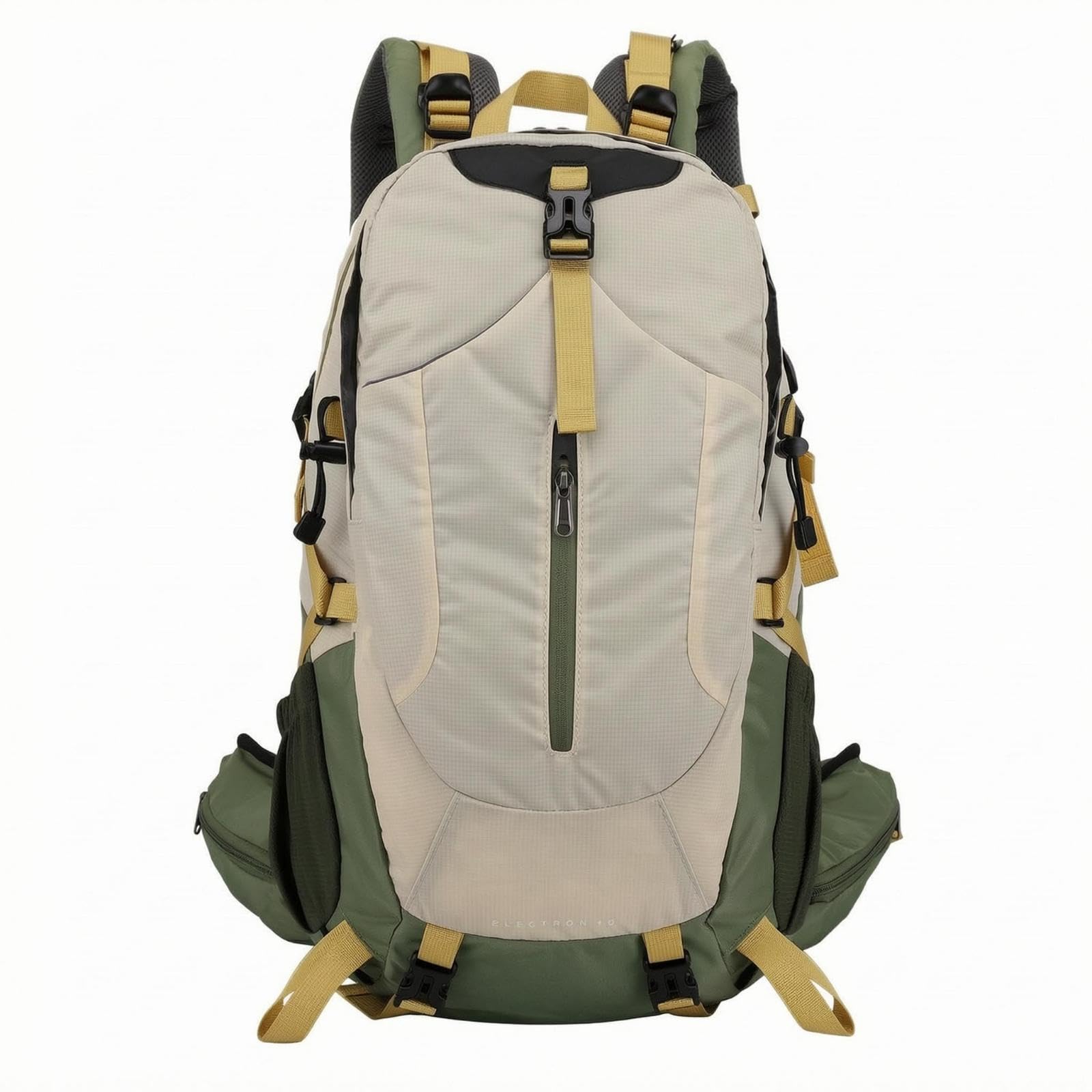 Hiking Backpack Nylon Daypack Backpack Structured Rucksack for Outdoors White Green-image-10