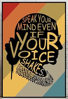 Rbg Poster, Ruth Bader Ginsburg Quote, Speak Your Mind Even If Your Voice Shakes Vintage Metal Tin Sign Decor Gifts For Girls Living Room Decorations Metal Tin Sign 8x12 Inch