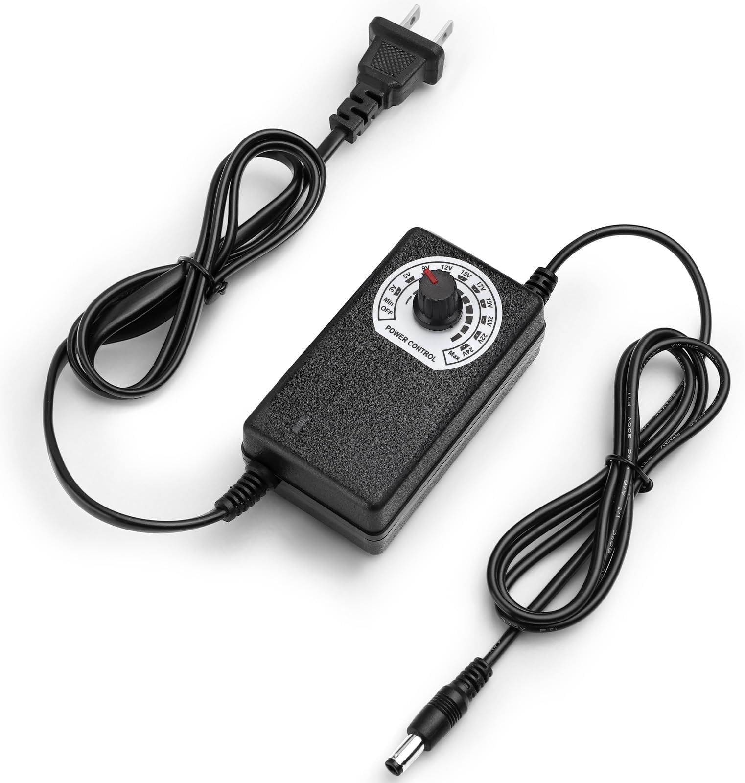 Facmogu 12V Adjustable Fan Power Supply, AC to DC 24W Speed Controller, Multi-Voltage Fan Supply Regulator