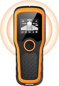 Scanner de parede 5 em 1 – Detector para madeira, metal, vigas, tubos e fios AC, versão atualizada de chip inteligente, tela LCD de alta definição e alarme audível