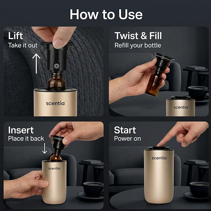 Difusor de Aromas Scentia MiniPod Gold Sin Agua, Ambientador para Auto Inteligente miniatura 4