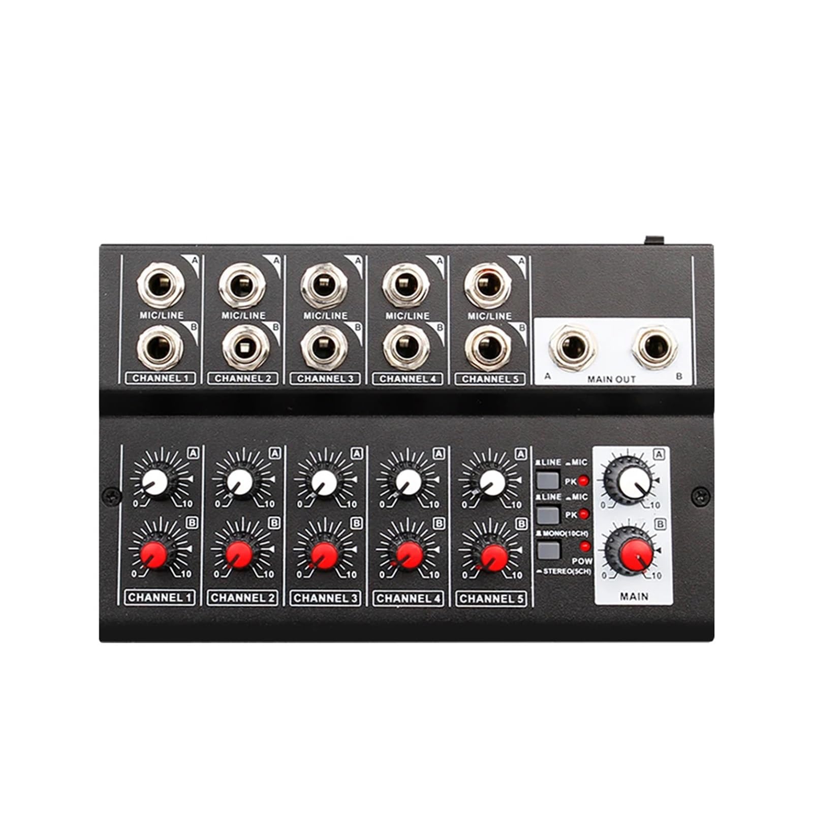 Controlador de DJ, Consola mezcladora de 10 canales Mezclador audio digital estéreo for grabar transmisiones en vivo red DJ(10 routes)