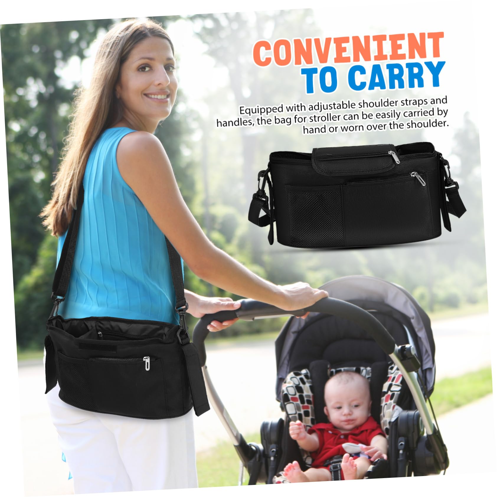 SHOWERORO Portaoggetti Per Passeggino Organizer Capacità Borsa Per Accessori Essenziali Come Pannolini E Biberon Design Multifunzionale Scomparti Interni