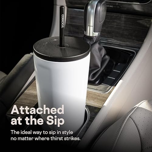 Miniatura 6 de Corkcicle Vaso aislado con popote para taza fría Mantiene las bebidas frías durante 12 horas Acero inoxidable con triple aislamiento Tapa