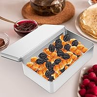 Vista 4 de Luxshiny Contenedores de comida 3 piezas, caja de almacenamiento de hojalata, caja de hojalata rectangular, contenedor de lata para dulces, tarro