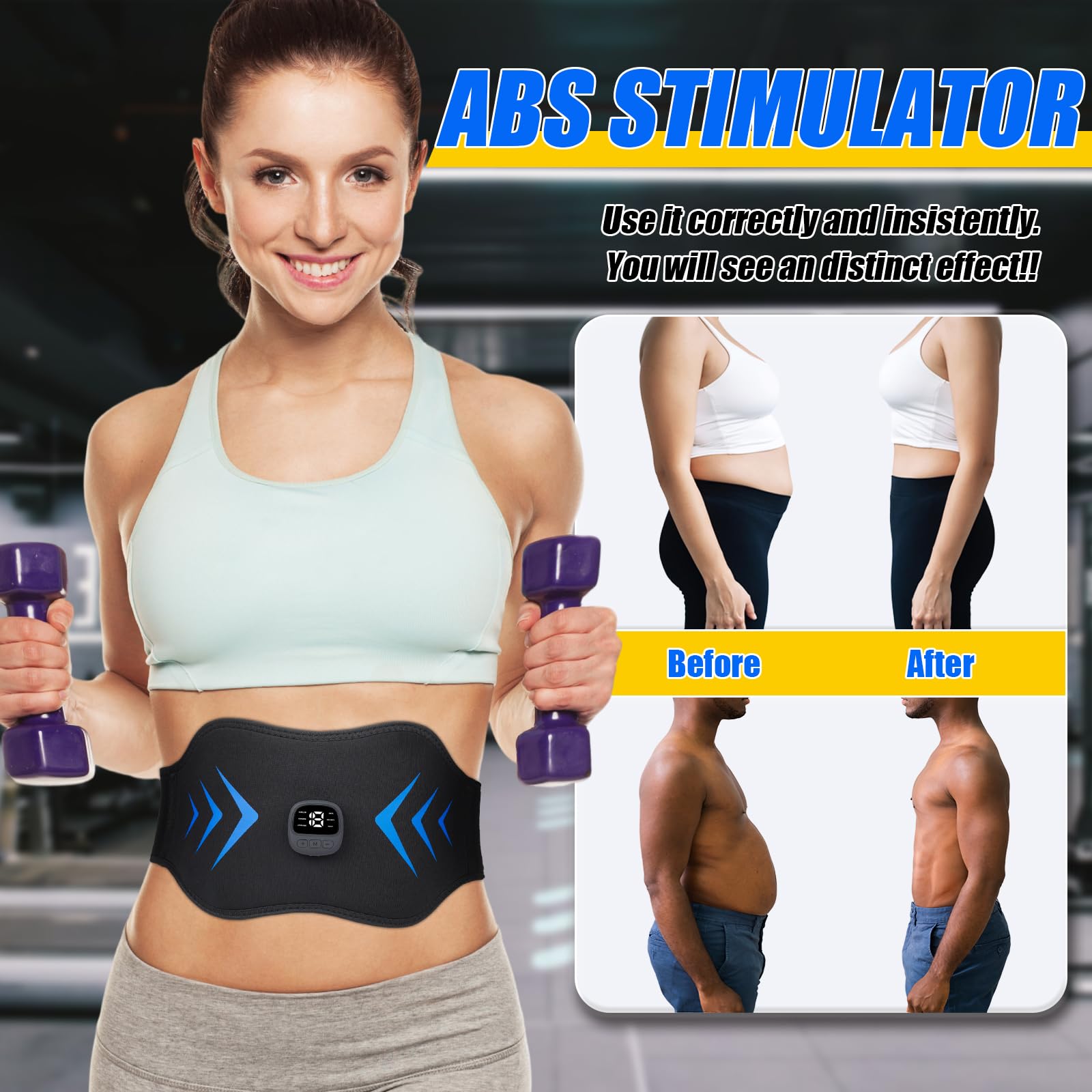 FDA Cleared ABS Stimulator Muscle Toner (Black Blue) — Amazon image 7