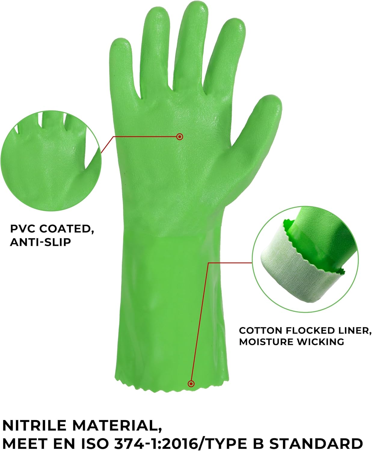 HANDLANDY Chemical Gloves, Heavy Duty Cleaning Gloves