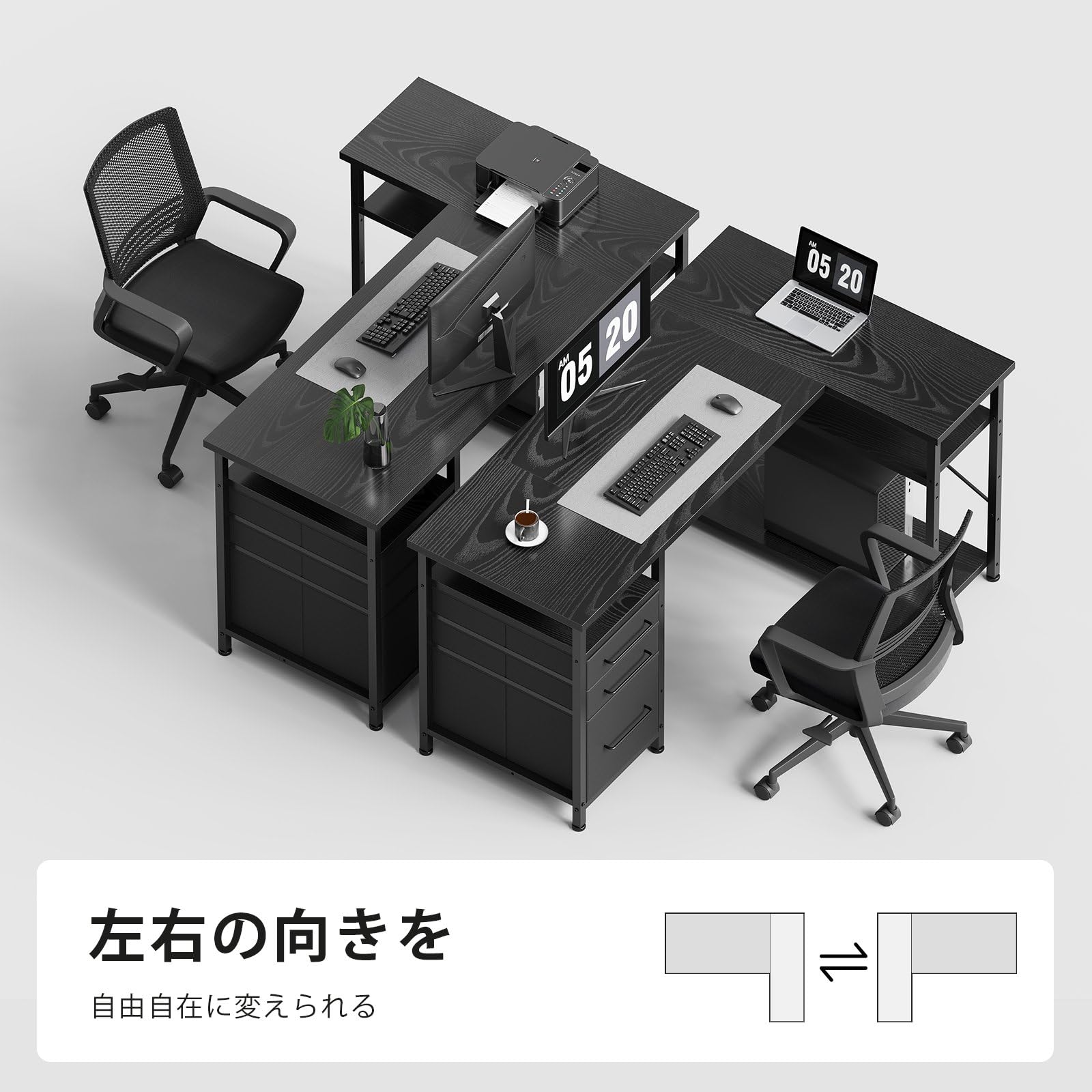 Amazon | Maihail ゲーミングデスク パソコンデスク l字デスク 机 勉強 