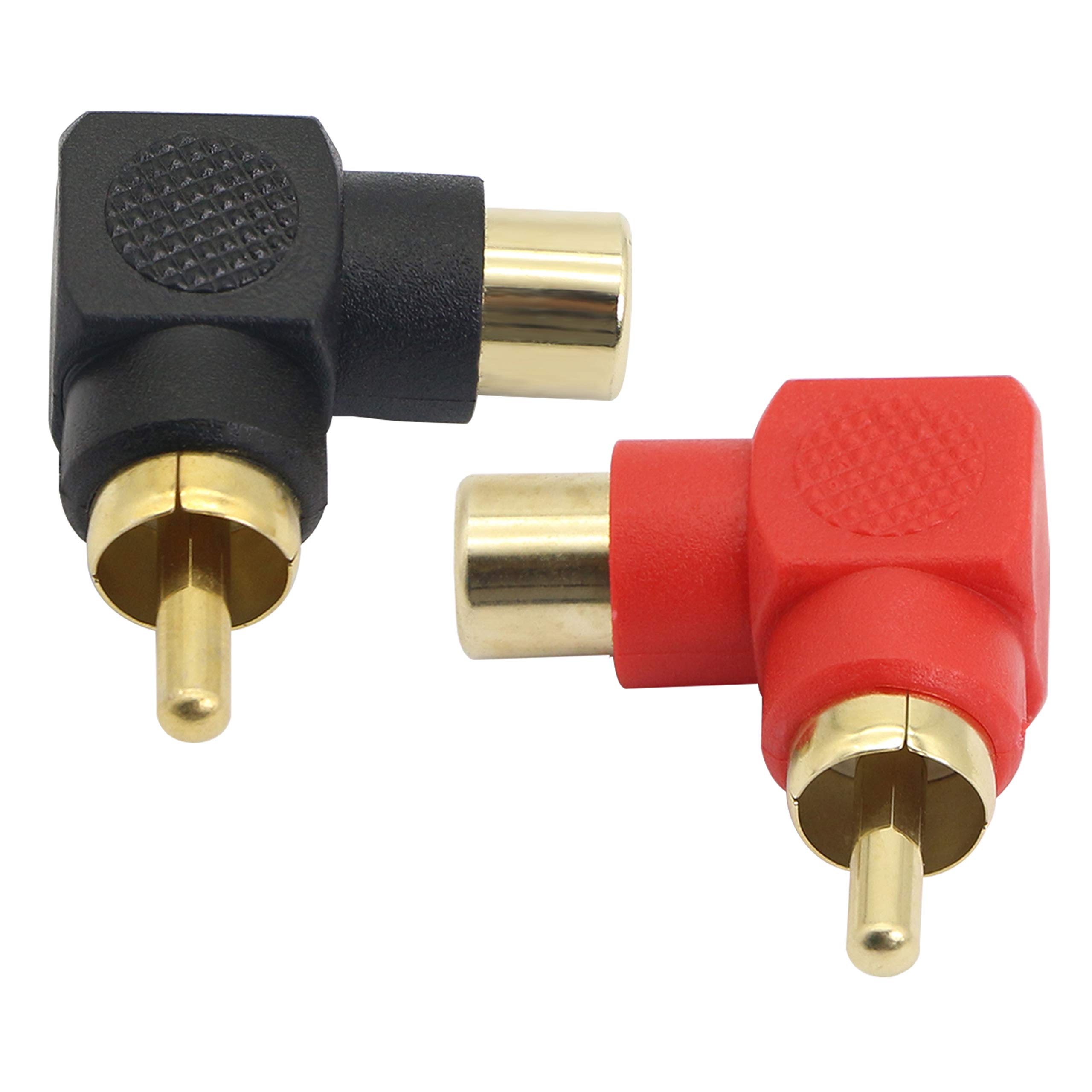 L'occhio Del Male Adattatori Per Connettori RCA Ad Angolo Retto Da 90 Gradi Da 2 Pezzi Maschio A Femmina M/F Adattatore Audio A Gomo Da 90 Gradi Spina 90 Gradi Piatta - Foto 7