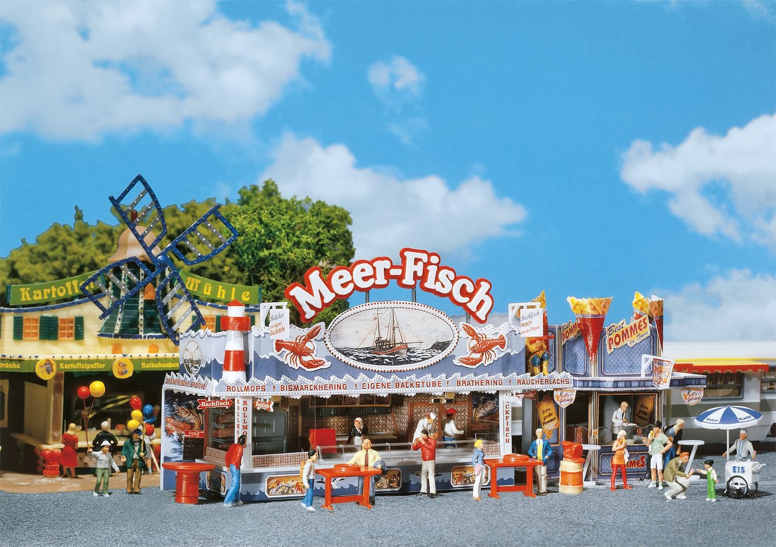 FALLER 140445 - Kirmesbude "Meer-Fisch", Mittel, Weiß