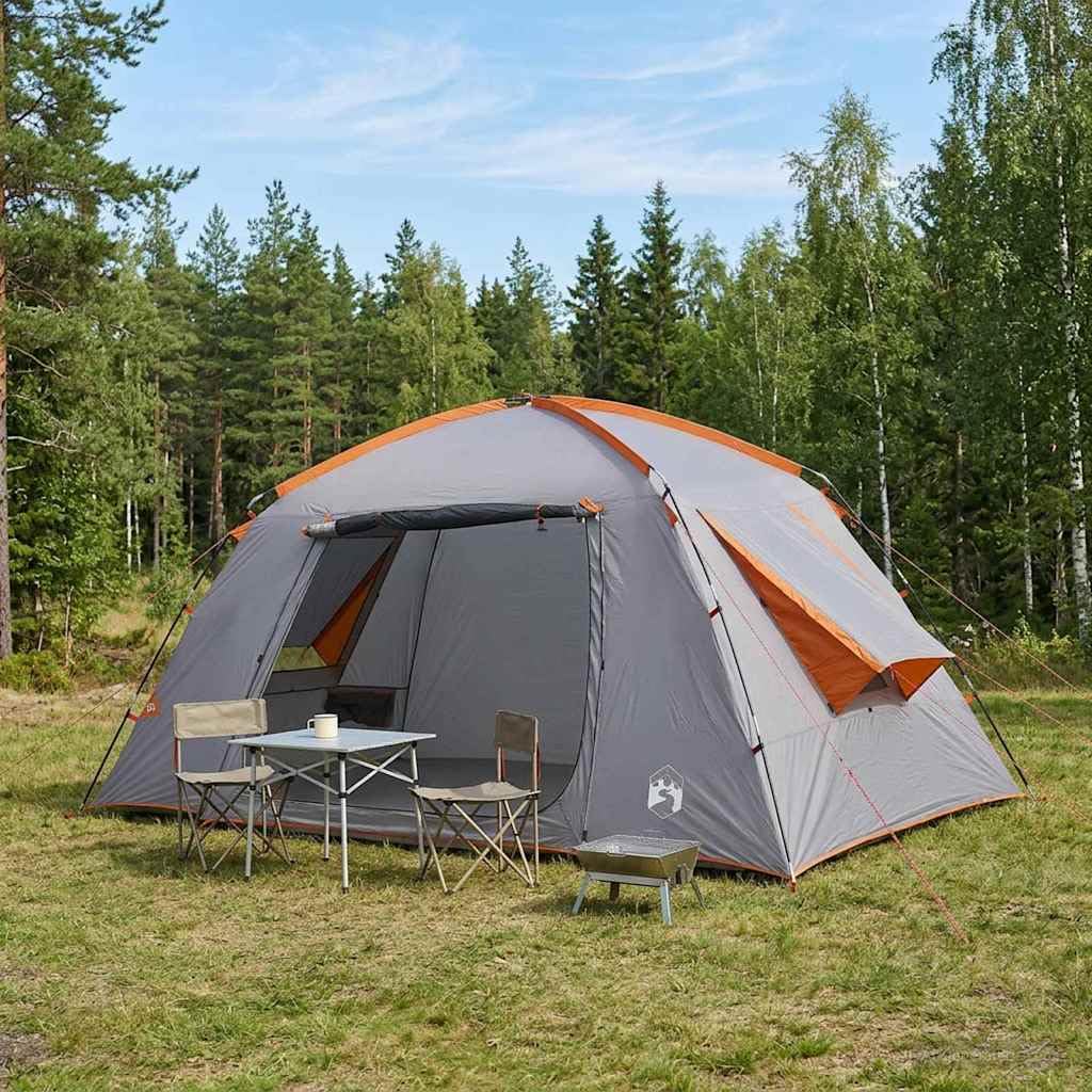 Tenda Capanna Grigio e Arancione 400 x 210 x 180 cm Poliestere